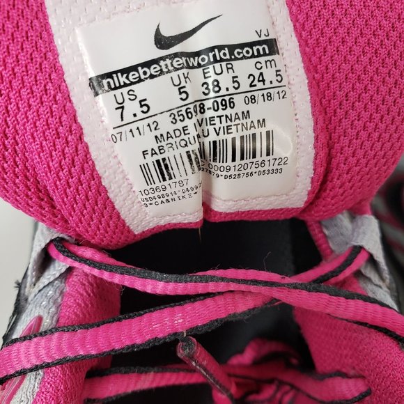 Nike Shox Lace Up Sneakers Black Grey Pink Womens Athletic Casual Shoes Size 7.5 - Picture 12 of 14